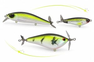 DEPS SPIRAL MINNOW, River2Sea Whopper Plopper Silent y Brian's Prop Bee Prop Baits