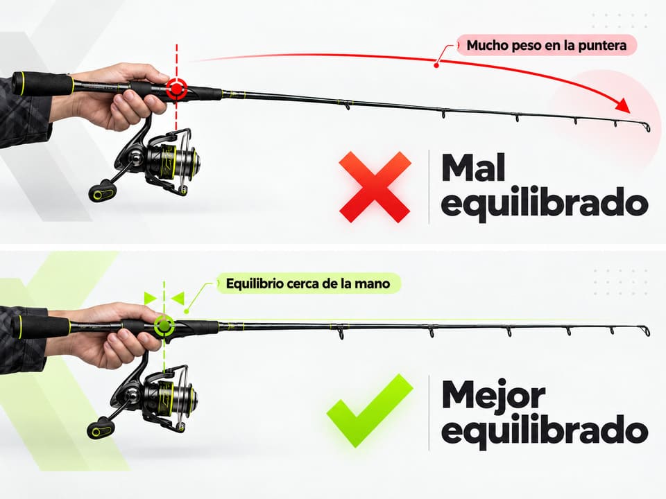 Equilibrio entre caña y carrete para Black Bass